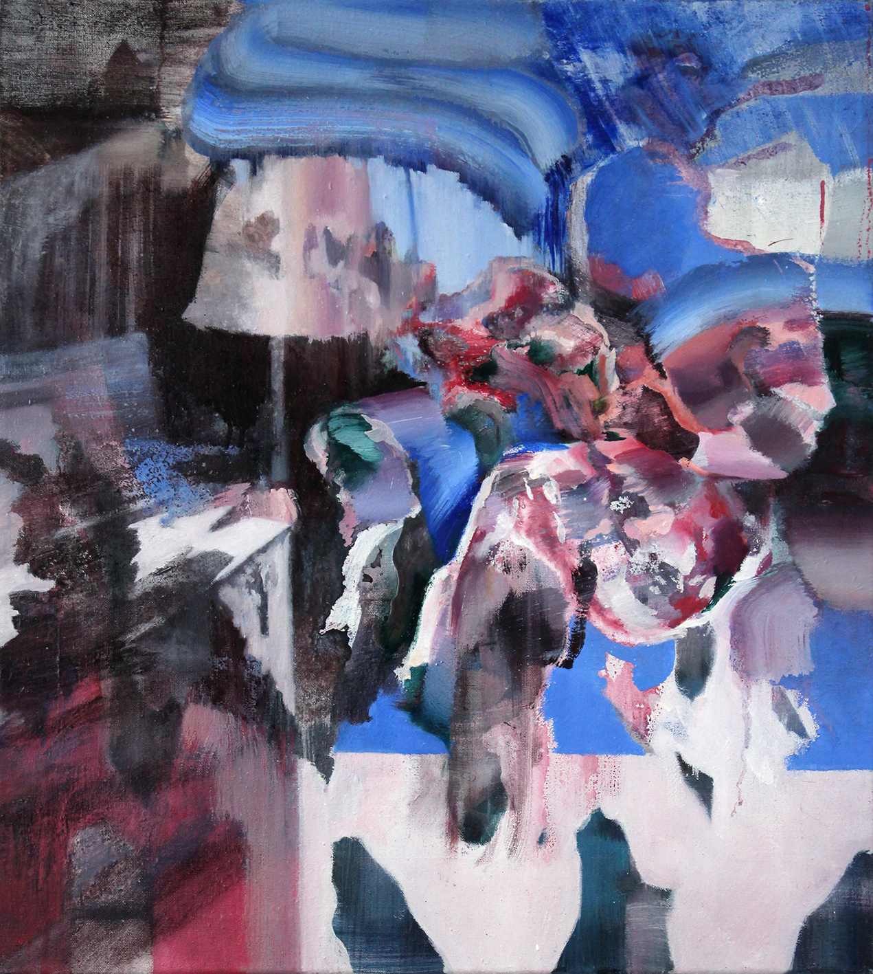 Alex Woyde – On The Couch – Öl auf Leinwand 70x63cm – 2022 / gefördert von Stiftung Kunstfonds – Neustart Kultur