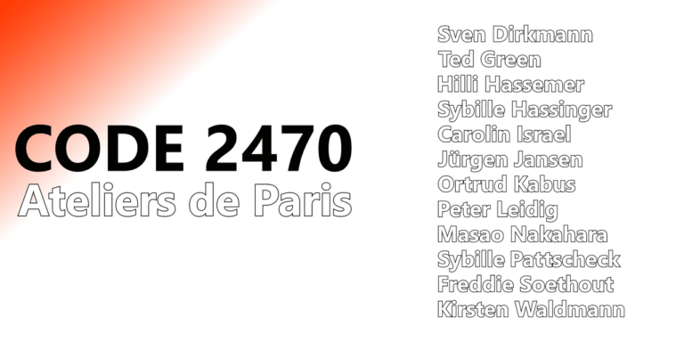 Code 2470 Ateliers de Paris