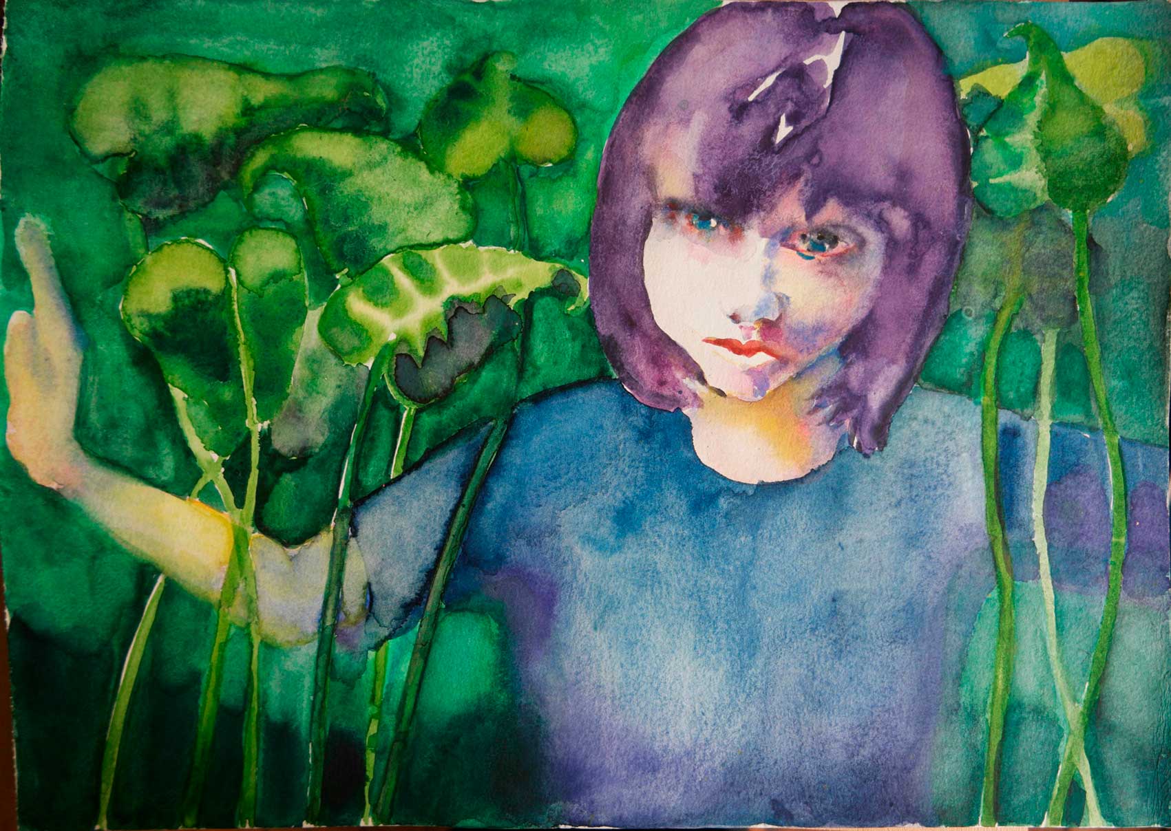 Annette Wirtz - im-Dickkicht Aquarell auf Bütten - 30x40cm - 2025
