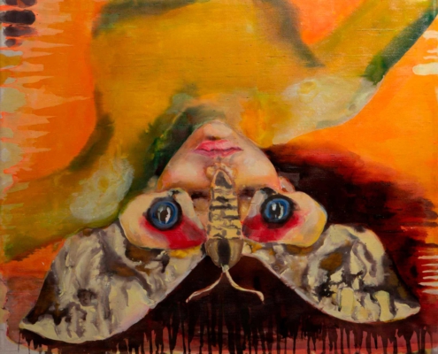 Annette Wirtz - Freiflug - Mischtechnik auf Tussahseide - 50x60cm - 2023