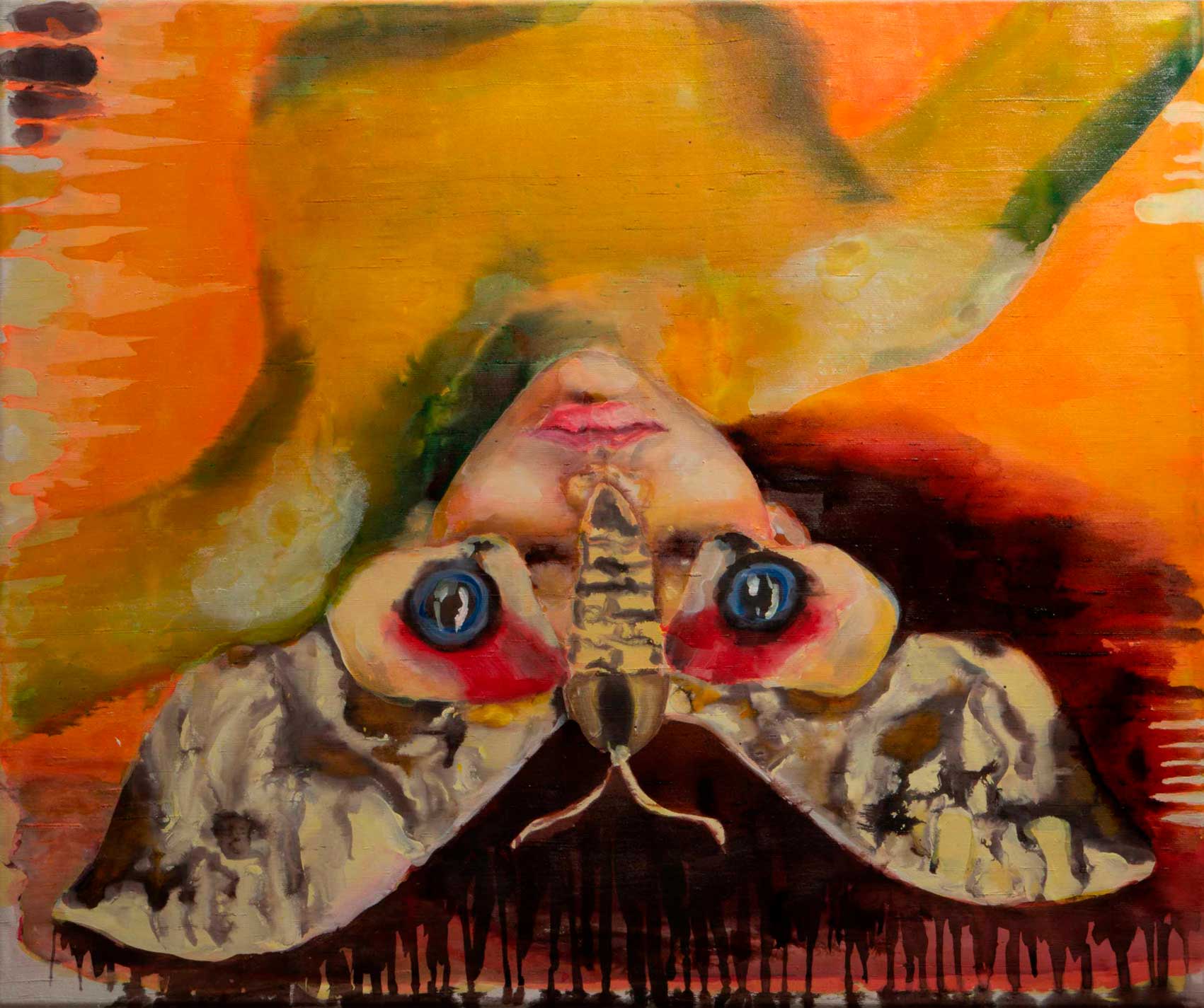 Annette Wirtz - Freiflug - Mischtechnik auf Tussahseide - 50x60cm - 2023