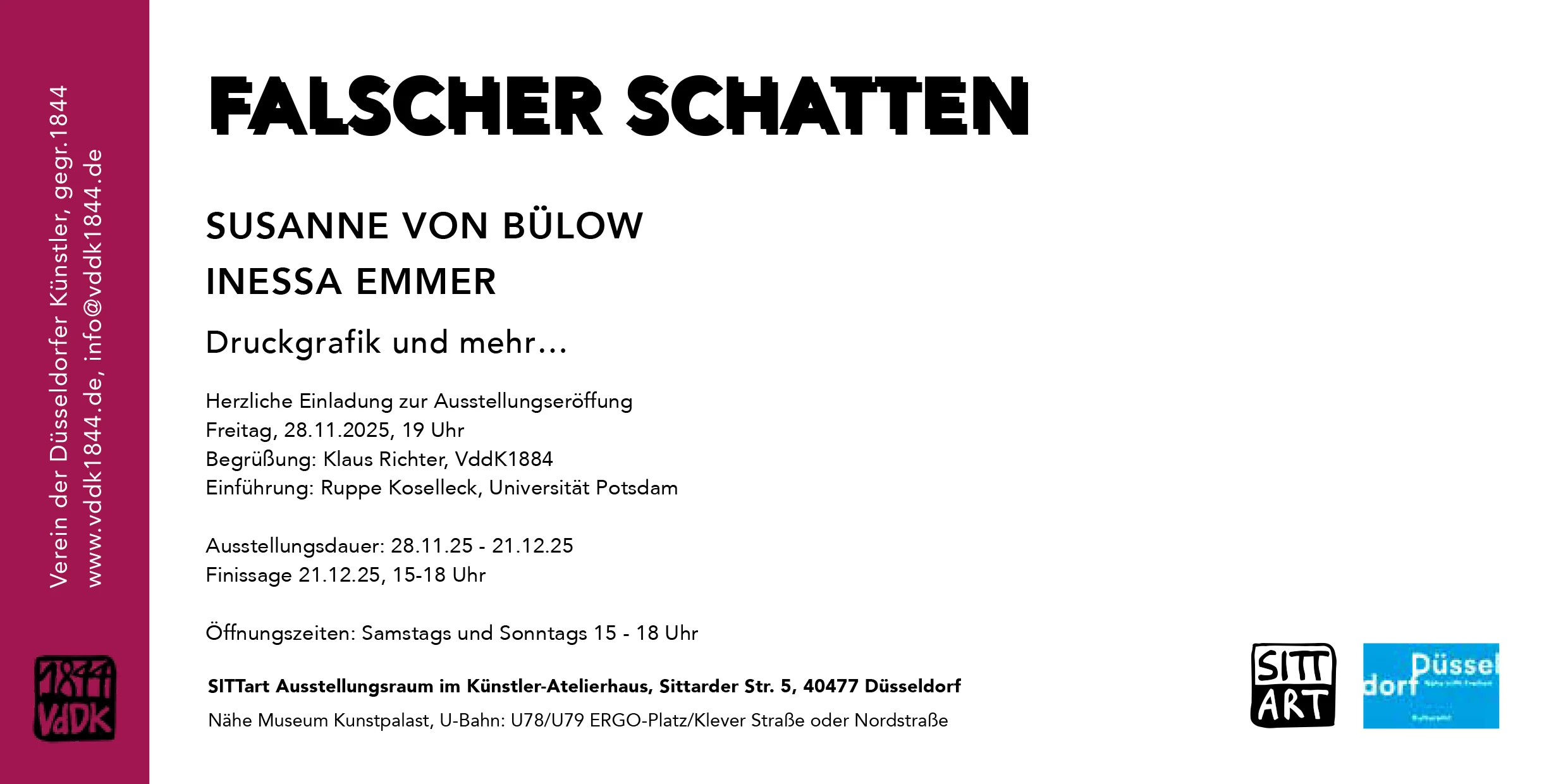 Einladung FALSCHER SCHATTEN | Bülow&Emmer FALSCHER SCHATTEN | Bülow&Emmer